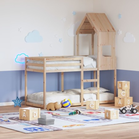 vidaXL Letto a Castello senza Materasso 90x190 cm Legno di Pino