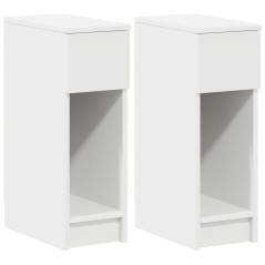 vidaXL Comodini con Cassetto 2 pz Bianco 20x36x60 cm