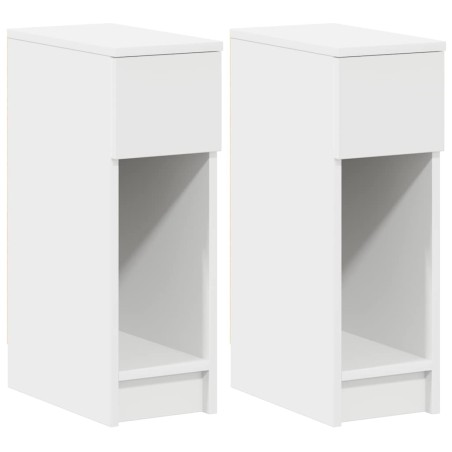 vidaXL Comodini con Cassetto 2 pz Bianco 20x36x60 cm