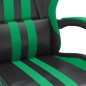 Sedia da Gaming Girevole con Poggiapiedi Nero Verde Similpelle Sedia da Gaming Girevole con Poggiapiedi Nero Verde Similpelle