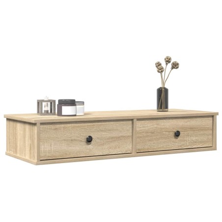 vidaXL Scaffale a Parete con Cassetti Sonoma 100x37,5x19 cm Truciolato