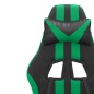 Sedia da Gaming Girevole con Poggiapiedi Nero Verde Similpelle Sedia da Gaming Girevole con Poggiapiedi Nero Verde Similpelle