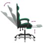Sedia da Gaming Girevole con Poggiapiedi Nero Verde Similpelle Sedia da Gaming Girevole con Poggiapiedi Nero Verde Similpelle
