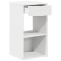 vidaXL Comodino con Cassetto Bianco 35x34x66,5 cm vidaXL Comodino con Cassetto Bianco 35x34x66,5 cm