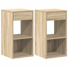 vidaXL Comodini con Cassetto 2 pz Rovere Sonoma 35x34x66,5 cm