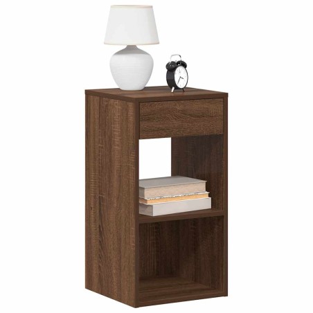 vidaXL Comodini con Cassetto 2 pz Rovere Marrone 35x34x66,5 cm