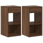 vidaXL Comodini con Cassetto 2 pz Rovere Marrone 35x34x66,5 cm vidaXL Comodini con Cassetto 2 pz Rovere Marrone 35x34x66,5 cm