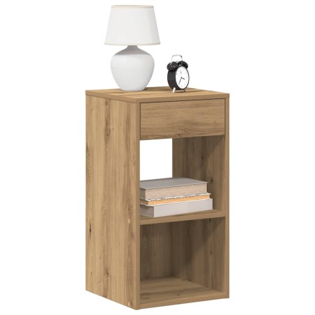 vidaXL Comodini con Cassetto 2 pz Rovere Artigianale 35x34x66,5 cm