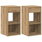 vidaXL Comodini con Cassetto 2 pz Rovere Artigianale 35x34x66,5 cm