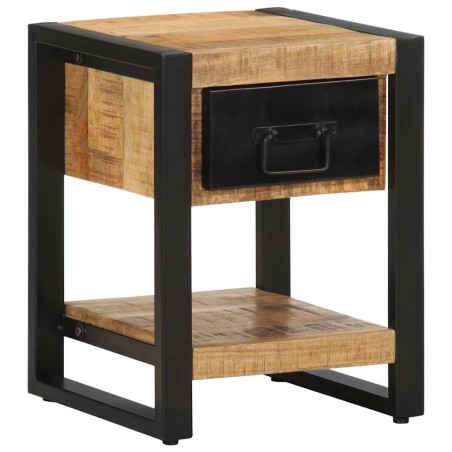 vidaXL Comodino 35x34x45 cm in Legno Massello Mango Grezzo