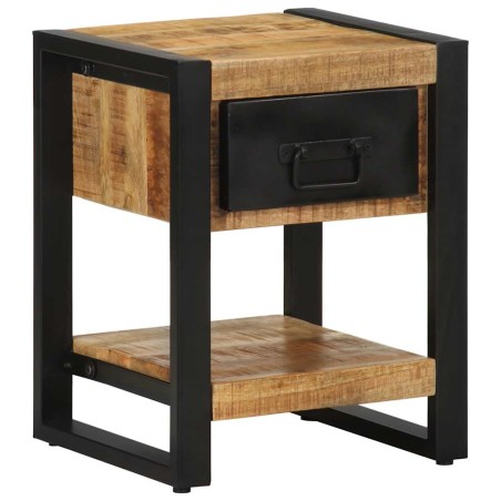 vidaXL Comodino 35x34x45 cm in Legno Massello Mango Grezzo