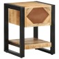 vidaXL Comodino 35x34x45 cm in Legno Massello Mango Grezzo