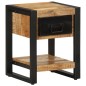 vidaXL Comodino 35x34x45 cm in Legno Massello Mango Grezzo