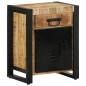 vidaXL Comodino 40x30x50 cm in Legno Massello di Mango Grezzo