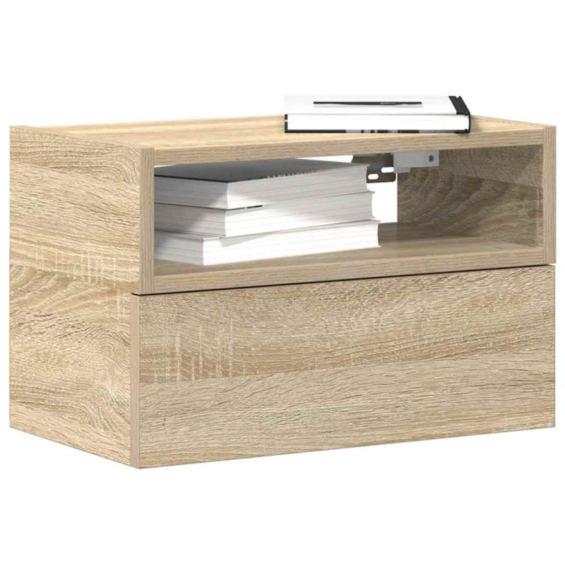 vidaXL Comodino a Muro Rovere Sonoma 45x26x28,5 cm