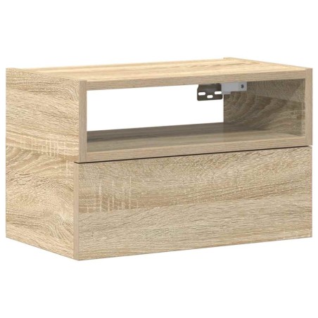 vidaXL Comodino a Muro Rovere Sonoma 45x26x28,5 cm