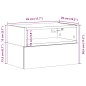 vidaXL Comodino a Muro Rovere Sonoma 45x26x28,5 cm