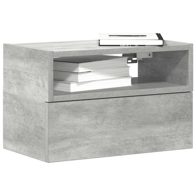 vidaXL Comodino a Muro Grigio Cemento 45x26x28,5 cm vidaXL Comodino a Muro Grigio Cemento 45x26x28,5 cm