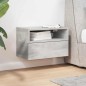 vidaXL Comodino a Muro Grigio Cemento 45x26x28,5 cm vidaXL Comodino a Muro Grigio Cemento 45x26x28,5 cm