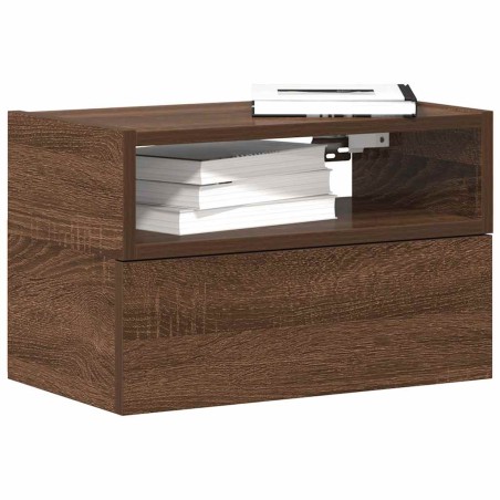 vidaXL Comodini a Muro 2 pz Rovere Marrone 45x26x28,5 cm