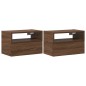 vidaXL Comodini a Muro 2 pz Rovere Marrone 45x26x28,5 cm vidaXL Comodini a Muro 2 pz Rovere Marrone 45x26x28,5 cm