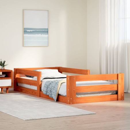 vidaXL Giroletto senza materasso marrone cera 80x160 cm legno di pino