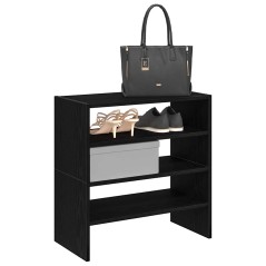 vidaXL Scarpiere 2 pz Impilabili in Rovere Nero 60x30x30,5 cm