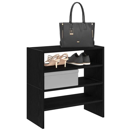 vidaXL Scarpiere 2 pz Impilabili in Rovere Nero 60x30x30,5 cm