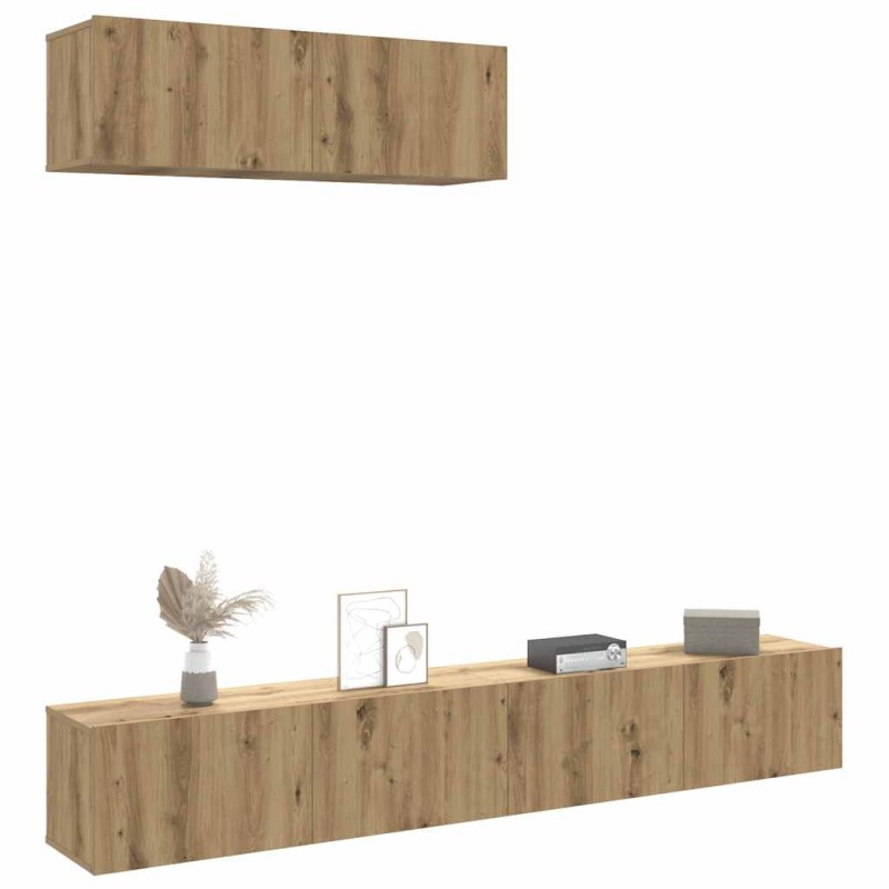 vidaXL Mobili TV a Parete 3 pz Rovere 100x30x30 cm Truciolato vidaXL Mobili TV a Parete 3 pz Rovere 100x30x30 cm Truciolato