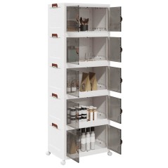 vidaXL Scatola Portaoggetti con Ruote 5 Livelli 75 L 64x40x179 cm