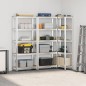 vidaXL Mensole Portaoggetti 5 Strati 3 pz Argento in Acciaio e Legno vidaXL Mensole Portaoggetti 5 Strati 3 pz Argento in Acciaio e Legno