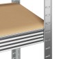 vidaXL Mensole Portaoggetti 5 Strati 3 pz Argento in Acciaio e Legno vidaXL Mensole Portaoggetti 5 Strati 3 pz Argento in Acciaio e Legno