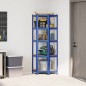 vidaXL Mensola Angolare 5 Strati Blu in Acciaio e Legno Multistrato vidaXL Mensola Angolare 5 Strati Blu in Acciaio e Legno Multistrato