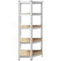 vidaXL Scaffale Angolare 5 Ripiani Argento Acciaio e Legno Multistrato vidaXL Scaffale Angolare 5 Ripiani Argento Acciaio e Legno Multistrato