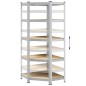 vidaXL Scaffale Angolare 5 Ripiani Argento Acciaio e Legno Multistrato vidaXL Scaffale Angolare 5 Ripiani Argento Acciaio e Legno Multistrato