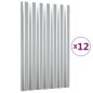 Pannelli Tetto 12pz Acciaio Verniciato Polvere Argento 60x36 cm Pannelli Tetto 12pz Acciaio Verniciato Polvere Argento 60x36 cm