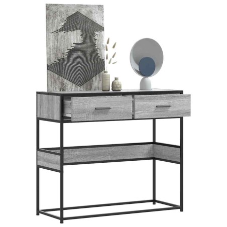 vidaXL Tavolo Consolle Rovere Sonoma 90x35x80 cm in Legno Multistrato
