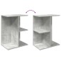 vidaXL Comodino Grigio Cemento 46,5x29x61 cm in Legno Multistrato