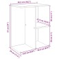 vidaXL Comodino Grigio Cemento 46,5x29x61 cm in Legno Multistrato
