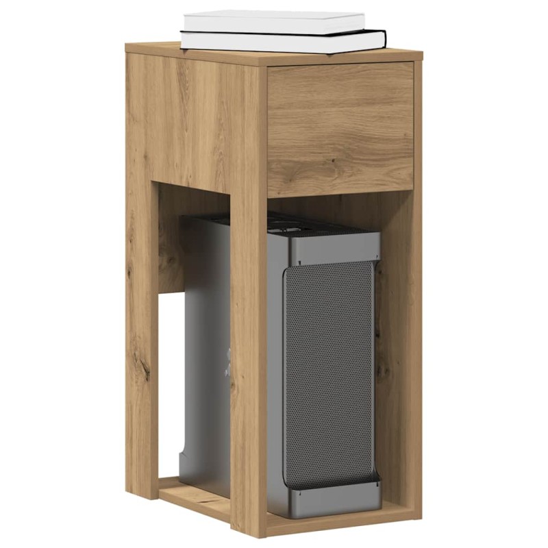 vidaXL Supporto per Computer a Torre con Cassetto Rovere 30x44x74 cm vidaXL Supporto per Computer a Torre con Cassetto Rovere 30x44x74 cm