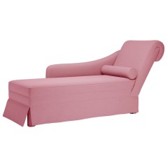 vidaXL Sdraio con Capezzale e Bracciolo Destro in Velluto Rosa