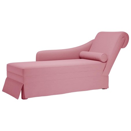 vidaXL Sdraio con Capezzale e Bracciolo Destro in Velluto Rosa