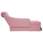 vidaXL Sdraio con Capezzale e Bracciolo Destro in Velluto Rosa vidaXL Sdraio con Capezzale e Bracciolo Destro in Velluto Rosa