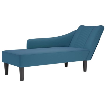 vidaXL Sdraio con Bracciolo Destro in Velluto Blu