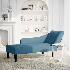 vidaXL Sdraio con Bracciolo Destro in Velluto Blu
