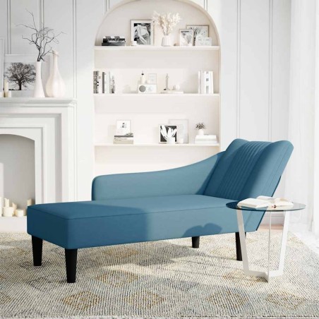 vidaXL Sdraio con Bracciolo Destro in Velluto Blu