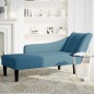 vidaXL Sdraio con Bracciolo Destro in Velluto Blu vidaXL Sdraio con Bracciolo Destro in Velluto Blu