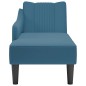 vidaXL Sdraio con Bracciolo Destro in Velluto Blu vidaXL Sdraio con Bracciolo Destro in Velluto Blu