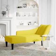 vidaXL Sdraio con Bracciolo Destro in Velluto Giallo