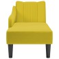 vidaXL Sdraio con Bracciolo Destro in Velluto Giallo vidaXL Sdraio con Bracciolo Destro in Velluto Giallo
